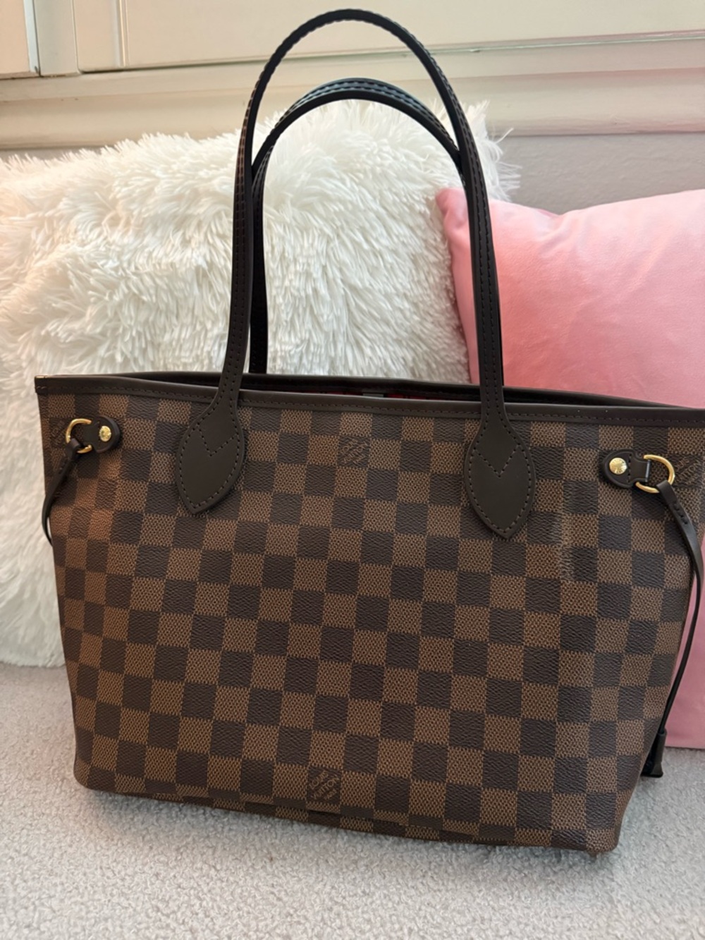 🔥Louis Vuitton Neverfull PM Damier Ebene Tote with Pouchette